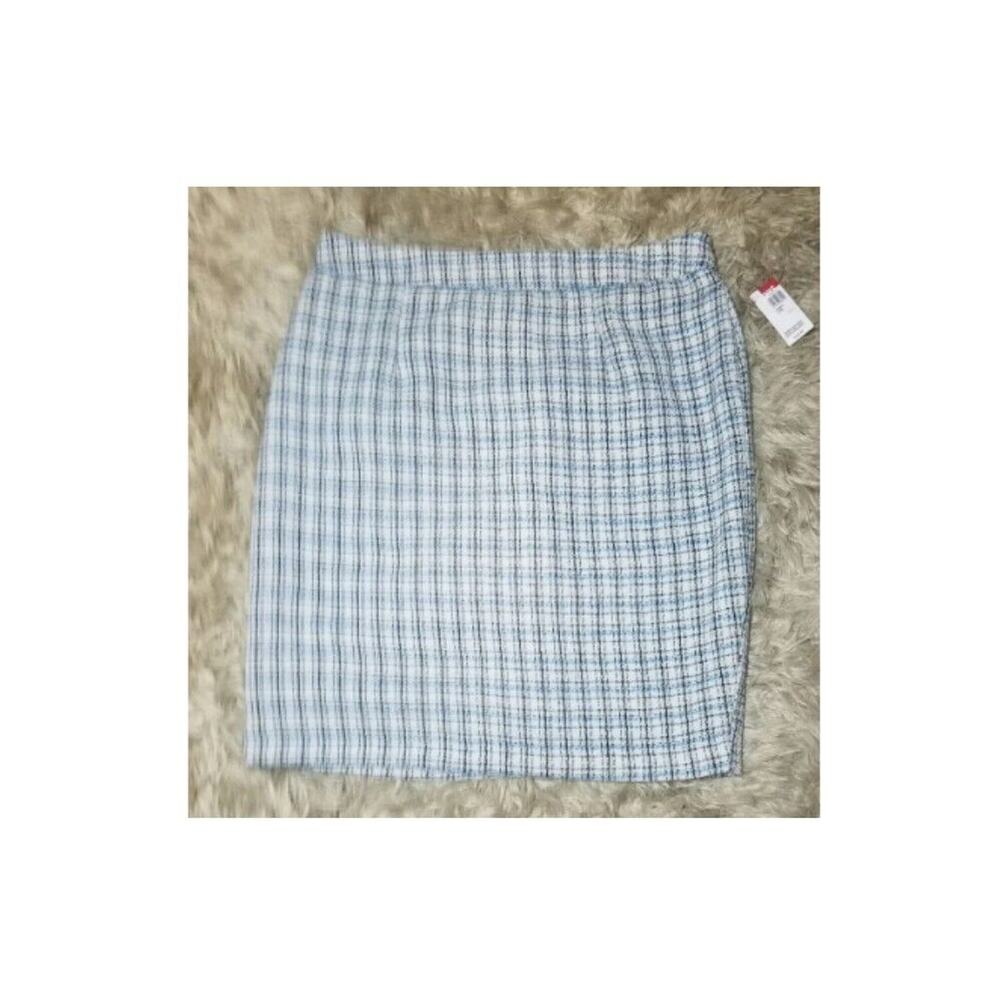 Jaclyn Smith Tweed Plaid Lined Skirt Size Large - Picture 3 of 4